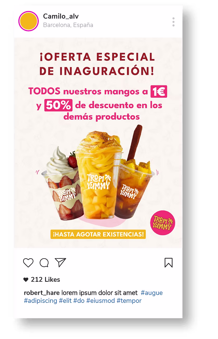 Pieza de campaña Tropi Yummy